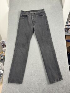 Vintage 90's Levis 501 Jeans Mens 32x34 Black Denim Button Fly Jeans Made in USA