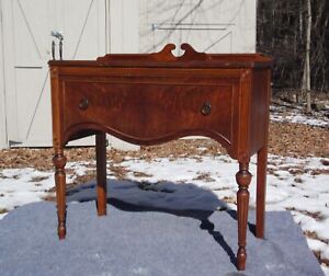 Vintage French Provincial Walnut Buffet Petite Server Credenza Cabinet