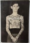 original antique amund dietzel milwaukee tattooed man vintage tattoo photo 3.5x5