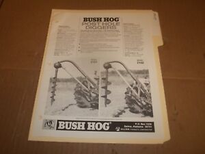 PY117) Bush Hog Sales Brochure 2 Pages - Post Hole Diggers