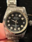 Ladies Rolex Oyster Perpetual Datejust Watch 6917 Stainless Steel 26mm Black