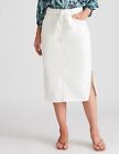 US 10 Womens Skirts -  Denim Belted Skirt - KATIES