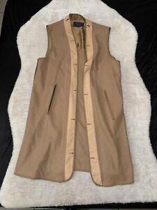 Burberry Wool Tan Long Trench Coat Inner Removable Liner Womens Size XL