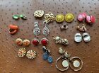 Vintage Clip On Earrings Lot Of 15 Pairs Estate Find 50s 60s  70s 80s 90s