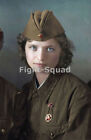 WW2 Picture Photo beautiful Soviet girl uniform 5888