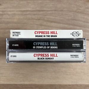(3) Cypress Hill Cassette Tape Lot: Black Sunday Insane In The Brain Hip Hop Rap