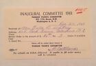 Inaugural Committee 1961 Parade Ticket Receipt Washington DC