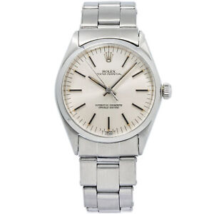 Rolex Oyster Perpetual 1002 Stainless Silver Dial Automatic Unisex Watch 34mm