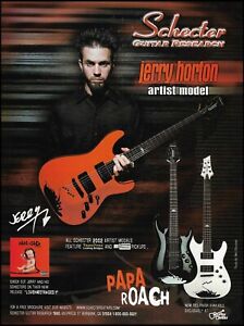 Papa Roach Jerry Horton Signature Artist Model Red Schecter guitar advertisement