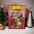 Vintage Box Of Embossed Christmas Cards Opened Box 17 Cards And Envelopes Includ