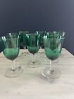 Eight (8) Antique Victorian Green Port Glasses