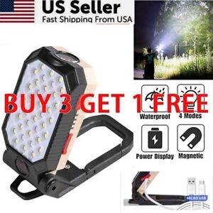 Large LED Work Light COB Inspection Lamp Magnetic Torch USB Rechargeable Light