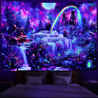 New ListingBlacklight Tapestry Fantasy Forest Tapestry UV Reactive Waterfall Tapestry