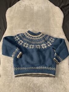 Dale Of Norway Fair Isle Womens Blue Wool Sweater Size Medium Read