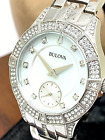 Bulova Women's Watch 96L291 Quartz White Mother of Pearl Dial Stainless Steel