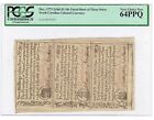 New Listing1771 2s/6d North Carolina Colonial Currency Uncut Sheet of 3 PCGS 64 PPQ 1 Pound