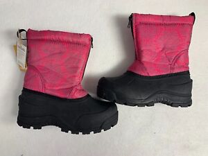 Northside Thermolite Girls Size 2M Insulated Winter Snow Boots Pink/Black