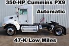 337 350-HP CUMMINS AUTOMATIC DAY CAB SEMI SINGLE AXLE TRACTOR TRUCK  LOW MILES