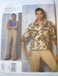 Vogue 1167 Misses Anne Klein Jacket Tank Top Fly Front Pants Pattern Sz 8-14 UC