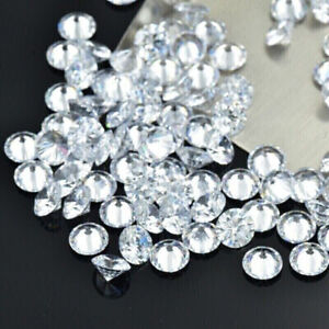 10 Pcs Loose Stone 2.9 mm Round Cut White Simulated Diamond
