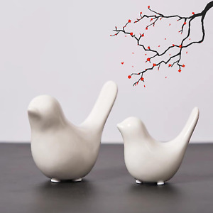 Small Animal Statues, White Bird Figurines Home Decor, Modern Home Decorative, C