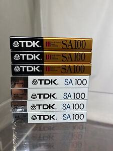 7 TDK SA100 High Resolution Type II Blank Recordable Audio Cassette Tapes