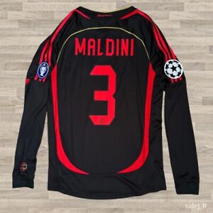New ListingAC Milan Paolo Maldini Retro Jersey 2006/2007 Champions League #3 Long Sleeve L