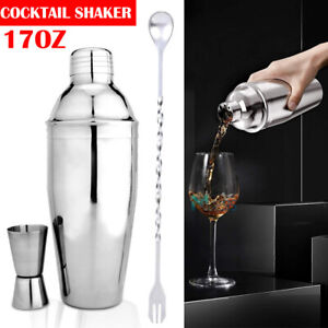 17 oz Stainless Steel Cocktail Shaker Set - Mixed Drink Shaker - Martini Shaker