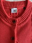 CAbi #5449 Citrus Orange Cable Knit Cardigan Sweater Small