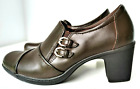 Bass Womens Leather Brown Slip Resistant Heels Work Shoes Size 8.5 M