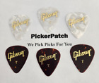 GIBSON THIN White Pearloid - Tortoise Brown  Guitar Picks 6 picks #42