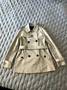 Coach Solid Short Trench Coat in Porcelain Size S