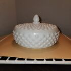Fenton Hobnail White Milk Glass Covered Candy Dish-Perfect Condition
