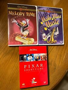 Disney Pixar DVD lot Melody Time, Make Mine Music, Pixar Shorts Vol. 1