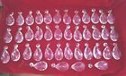 Lot of 40 Vintage Faceted Chandelier Crystals Teardrop Prisms 2.5