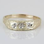 10k Yellow Gold Nugget Melee Diamond Band Ring by Love Song