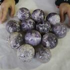 New Listing9.4LB 12Pcs Natural Phantom Chevron Amethyst Quartz Crystal Sphere Ball Healing