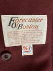 VTG Forecaster Boston 70s Maroon Burgundy Suedette Wool Trench Coat L Grannycore
