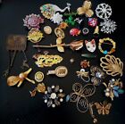 309 grams- 34 pc Lot Of Vintage Broaches, Pins & Scrap Jewelry