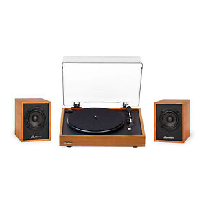 Electrohome Montrose Record Player with Huntley Powered Bluetooth Speakers