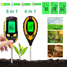 5 in 1 LCD Soil PH Tester Sunlight Soil Water Moisture Meter Detector for Garden