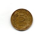 1968 FRANCE 5 CENTIMES REPUBLIQUE FRANCAISE CIRCULATED COIN #FC2046 FREE S&H TOO