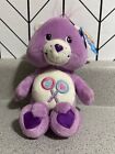 2002 Care Bears Share Bear Purple 9” Stuffed Bear