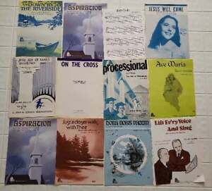 Vintage Piano Sheet Music Lot 1950s 1960s Christian Religious Church