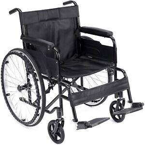 HealSmart 19-inch Lightweight Wheelchair with Swing Away Elevating Leg Rest