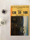 DUKE FINAL FOUR 1991 over KANSAS in INDY 72-65 Ticket Stub, Program and 2 Pins.