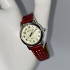 TOKYObay Women’s Watch w/ Red Perforated Leather Band Quartz 24mm *New Battery*