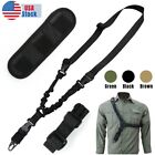 Tactical Single One Point QD Bungee Gun Rifle Sling + HK Clip + Shoulder Padded