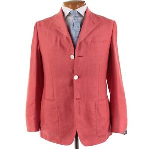 Sartorio by Kiton NWD Linen / Silk / Cashmere Sport Coat Size 50 (40 US) In Red