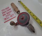 Hand Crank Egg Beater Drill Red USA Made Shop Old Hand Tool Vintage